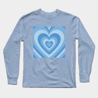 blue retro heart Long Sleeve T-Shirt